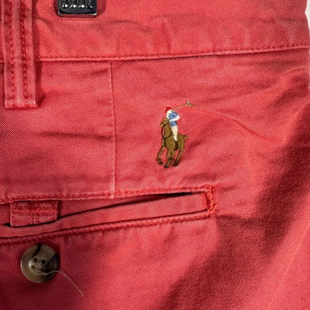 Polo Ralph Lauren Mens Salmon Pink‎ Pickle Sport Embroidered Chino Shorts